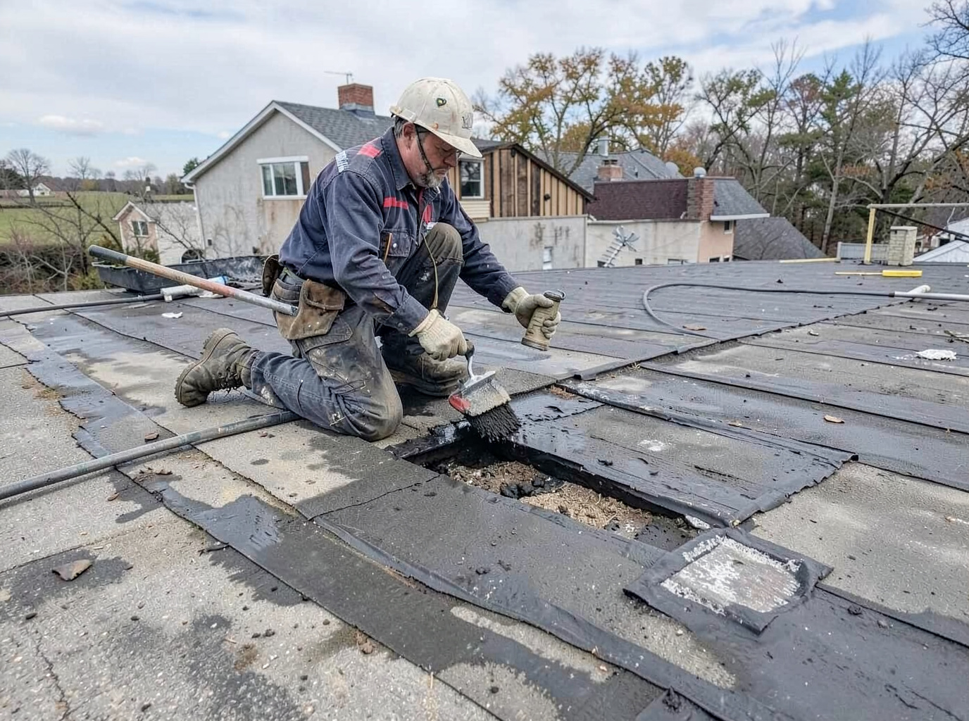 Flat / Low-Slope Roof Leak Repair in Gary
