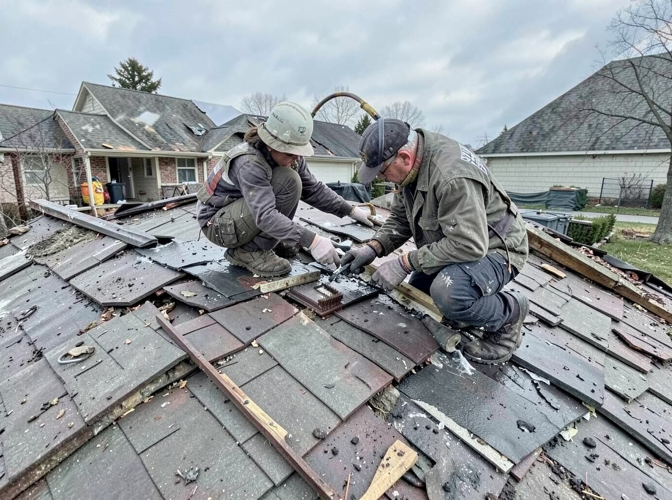 Storm Damage Roof Repair in Gary